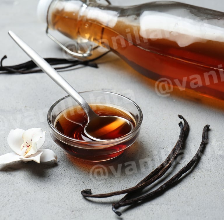 Vanilla extract on jar