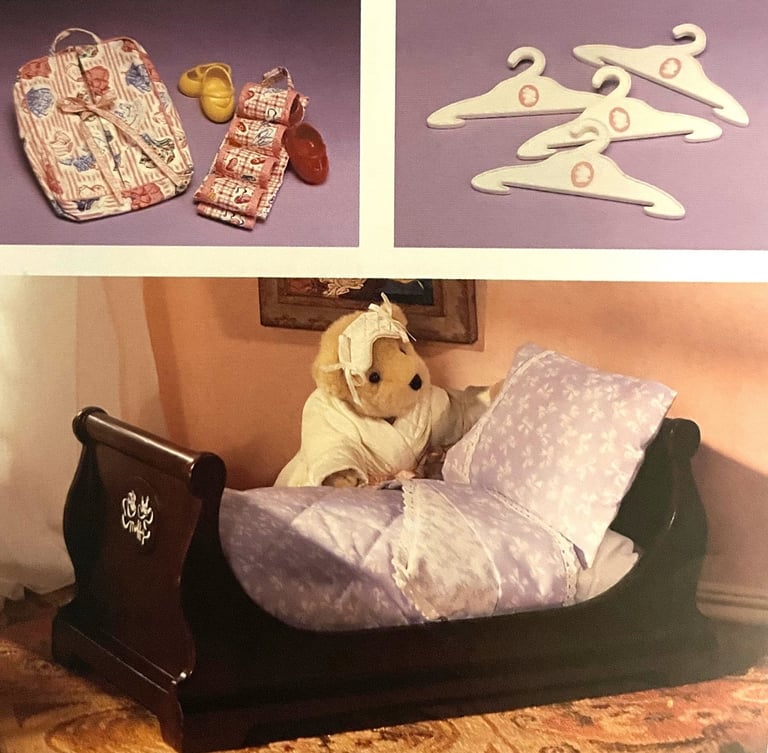 teddy bear and doll house furniture