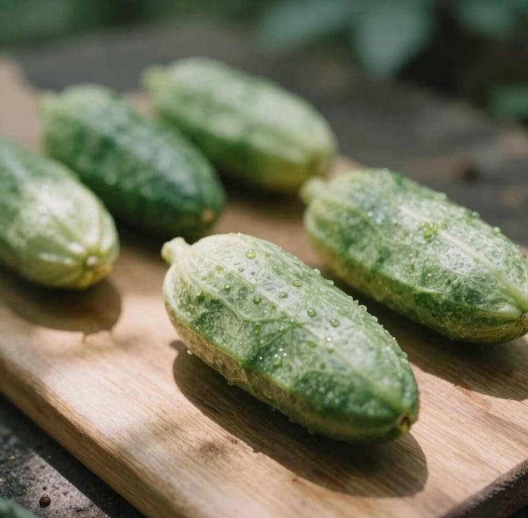 Close-up of fresh whole foods on a rustic wooden board, soft dappled forest daylight, muted green tones, warm editorial photography