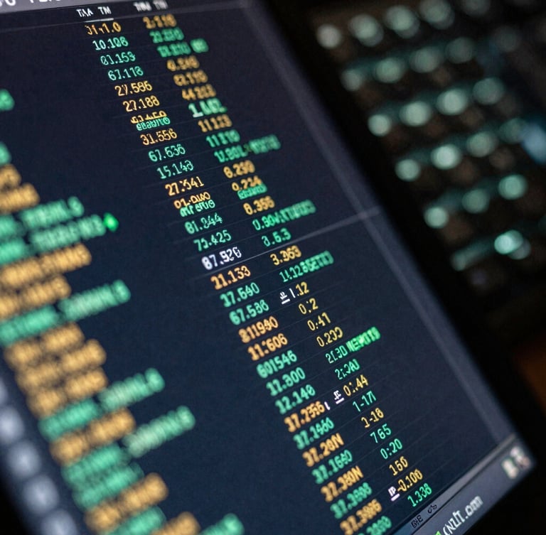 Tight macro shot of a dark terminal screen displaying active network connection logs in cyan and amber text, shallow depth of field, mechanical keyboard glow in the background.