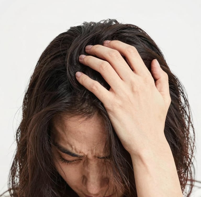 Macro photograph of healthy hair follicles on clean scalp, soft warm daylight, shallow depth of field, clinical luxury aesthetic