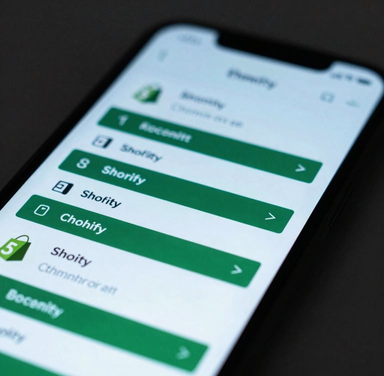 Tight macro shot of a mobile phone screen displaying active Shopify checkout notifications in rapid succession, cool-toned lighting, shallow depth of field.