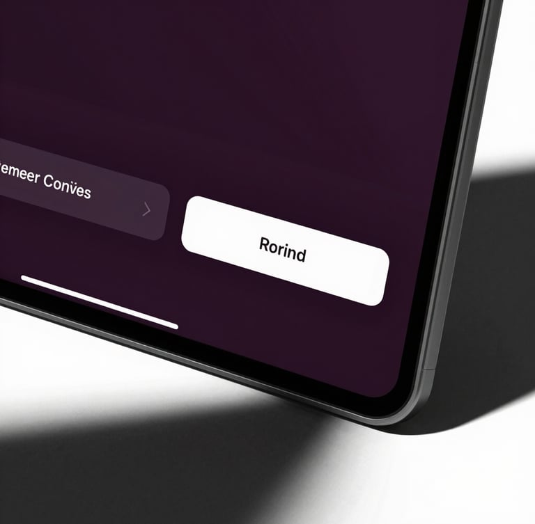 Sleek digital product interface on a modern screen, high-contrast dark mauve UI elements, sharp white highlights, dramatic shadow casting across the workspace