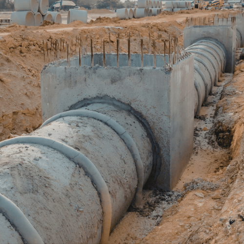 municipal drainage pipe installation infrastructure construction project