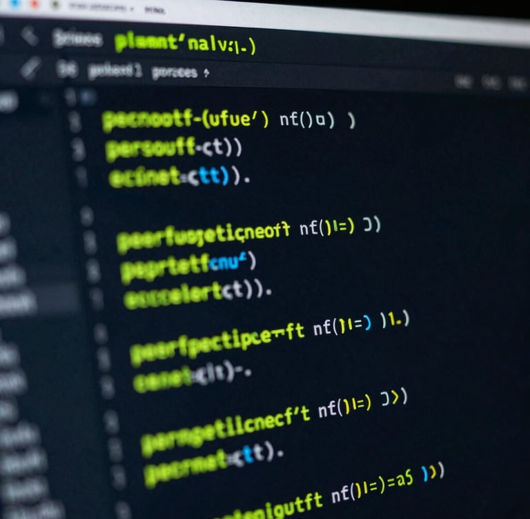 Extreme close-up of clean code blocks interacting with a dark-themed UI dashboard, low-key dramatic lighting, neon cyber-lime accents, sharp macro focus, 35mm
