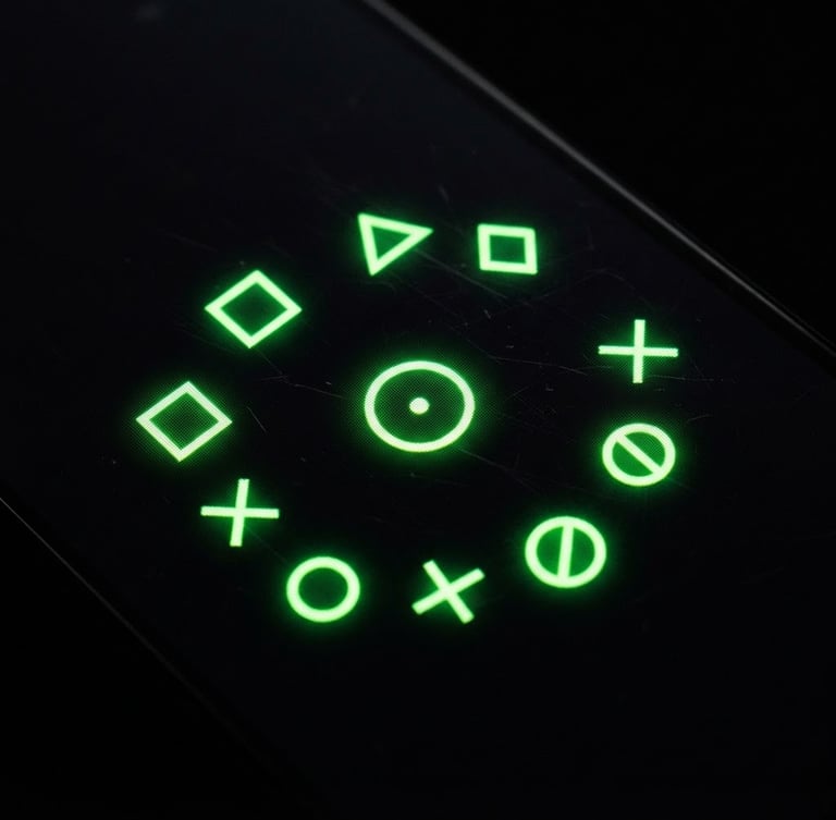 Extreme macro close-up of a high-fidelity mobile screen displaying a custom minimalist launcher, neon green UI accents glowing in low-light studio setting, 35mm photography.