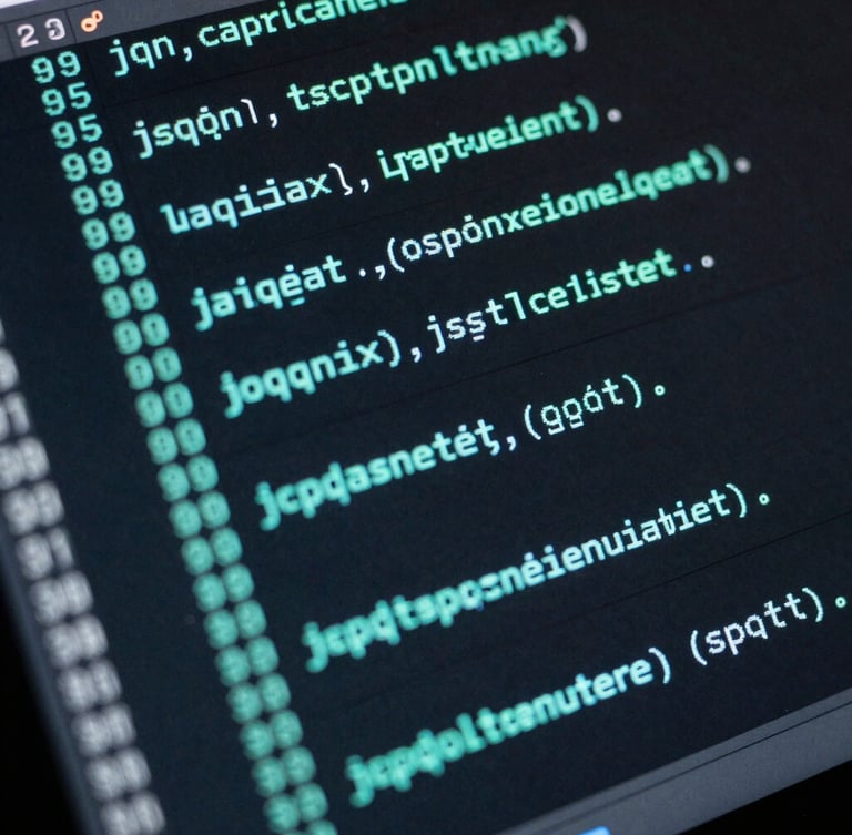 Close-up of a terminal interface displaying a JSON API payload and system logs, glowing cyan characters on a dark screen, sharp geometric layout.