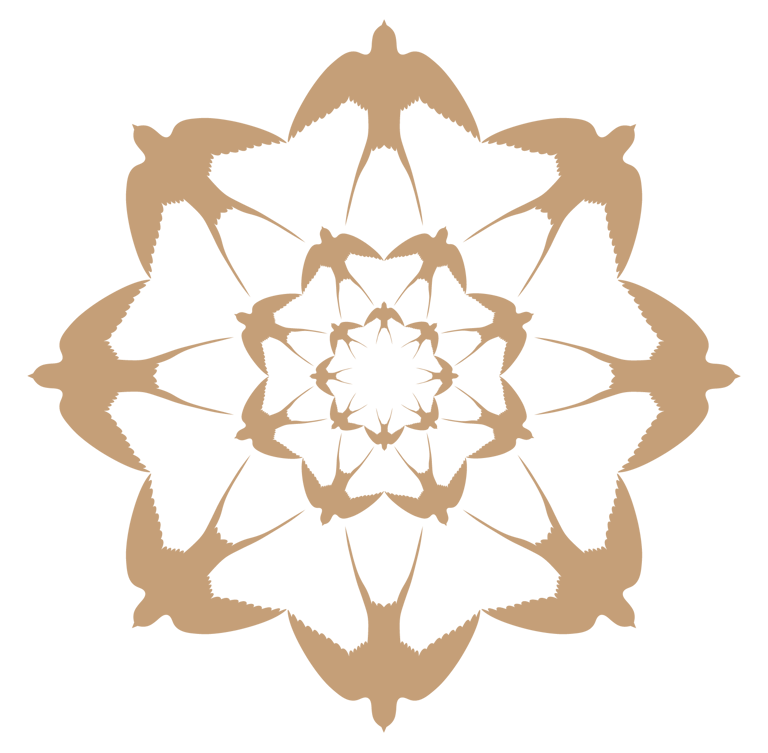 Pássaros formando uma flor