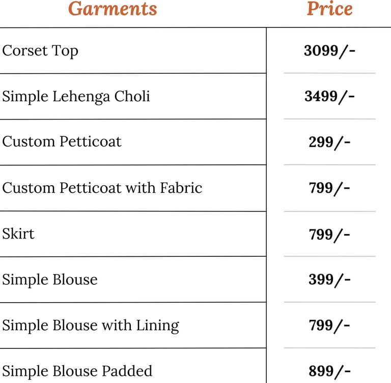 Ladies Tailoring Price