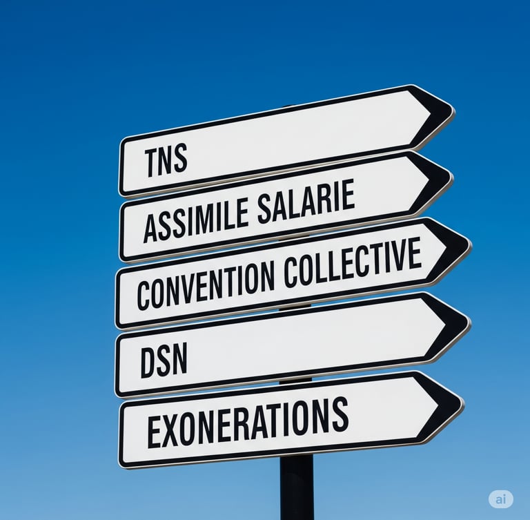 panneaux montrant les différents régimes sociaux 