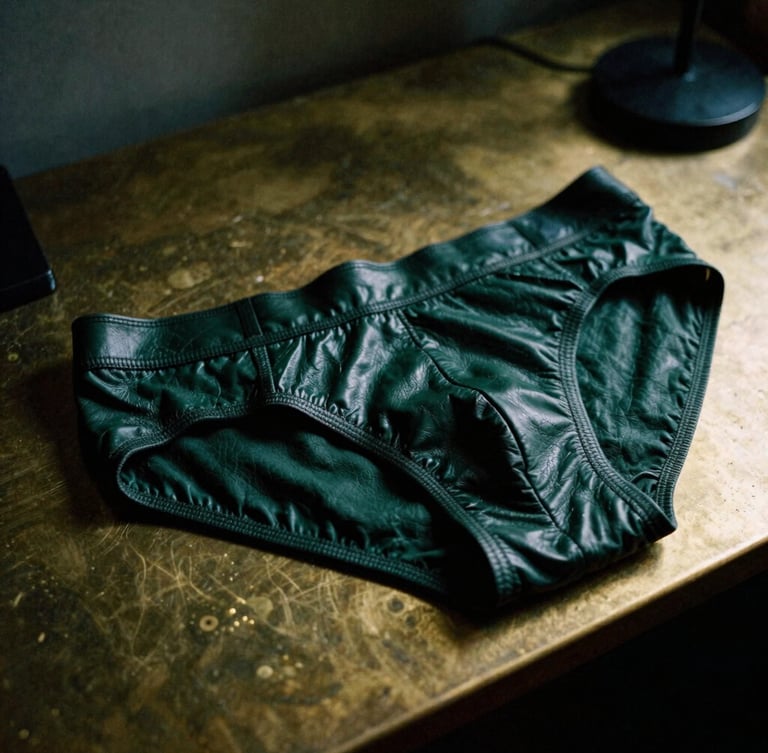A tight macro shot of rich textured leather and heavy paper briefs resting on a brass-accented desk, low-key dramatic side-lighting, 35mm film.