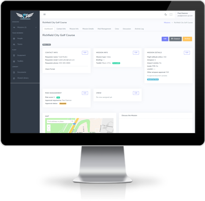 Pilot tracking system for drone operations