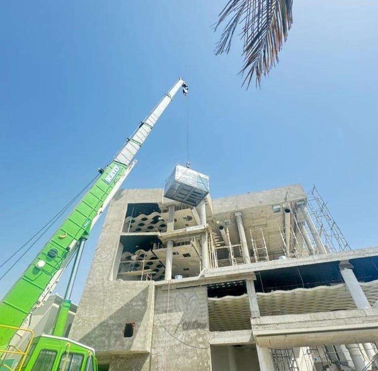 a crane is being used to lift a crane