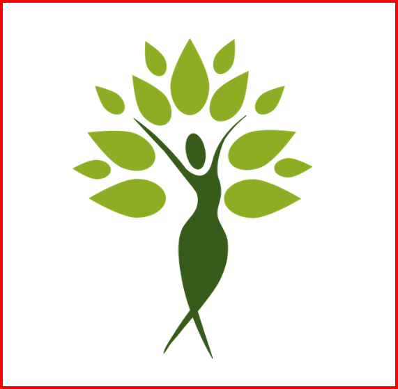 a woman as a green tree