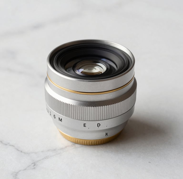 Minimalist high-end lifestyle product on a clean marble surface, studio lighting with soft gold accents, sharp focus on texture