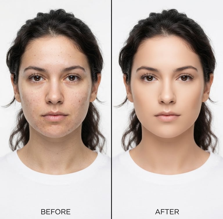 Close-up studio portrait of a model, sharp high-key lighting, neutral white background, showing flawless but highly detailed skin texture, 50mm lens