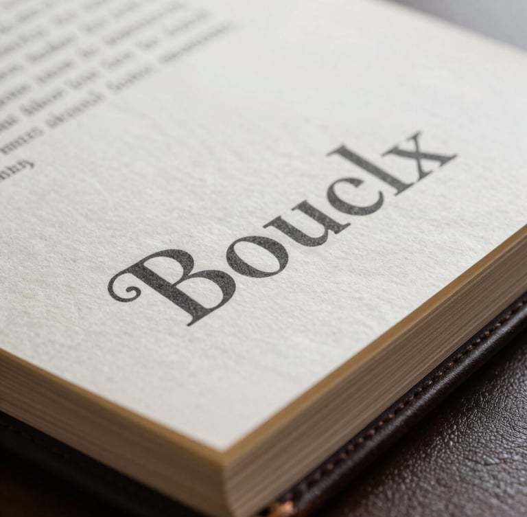 Macro close-up of a heavy textured paper document with elegant typography, resting on a dark leather folio, soft natural light from the side.
