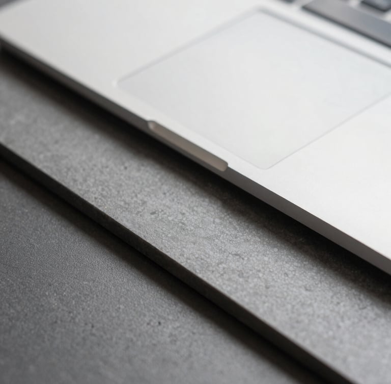 Macro detail of structured patterns on a modern minimalist workspace, soft natural daylight, sharp focus, 35mm.