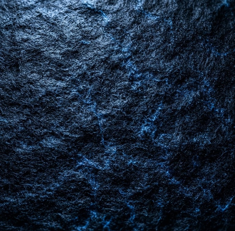 Sleek gallery photography, extreme macro shot of heavy museum-grade giclée paper texture, sharp focus, cool high-contrast studio lighting, deep blacks with electric blue glow