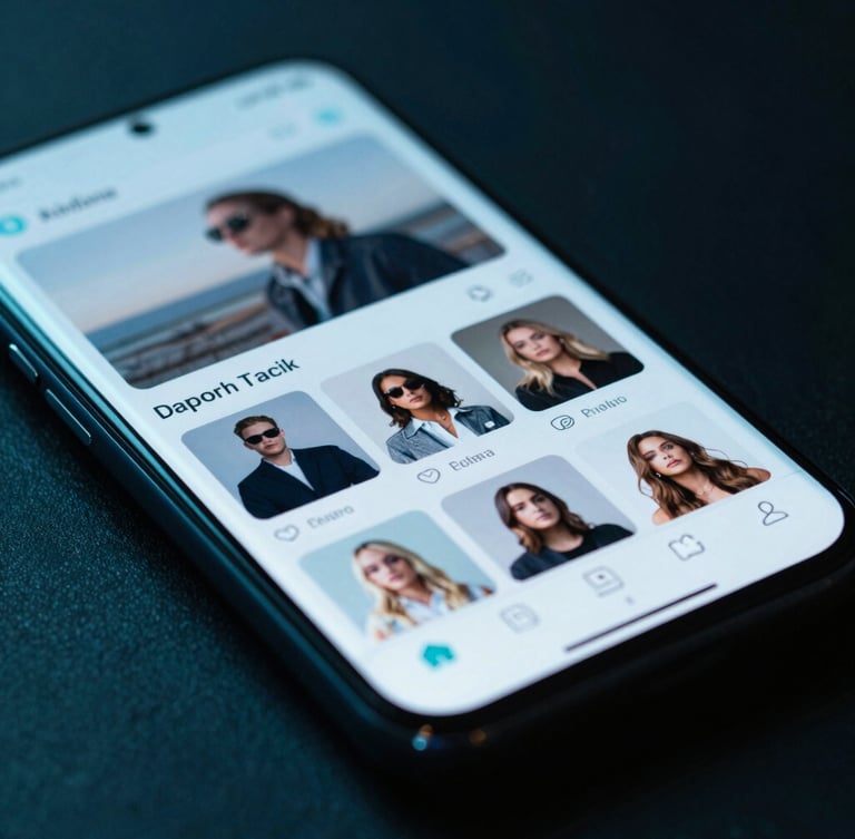 Macro shot of a high-end Android phone displaying a beautiful design portfolio app, dramatic low-key cyber-cyan lighting, glass reflections