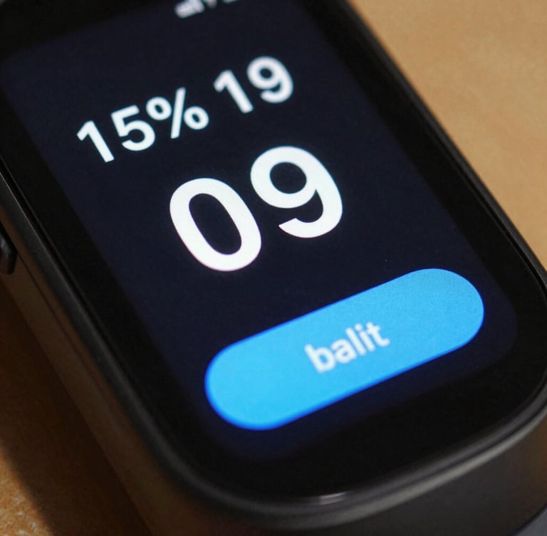 Extreme close-up of a high-fidelity mobile habit tracker interface, sharp typography, electric blue toggle buttons on a dark screen.