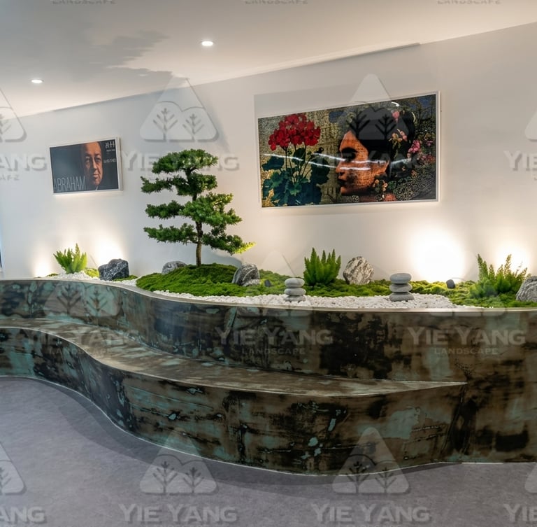 Indoor moss and Bonsai garden at EPMB Glenmarie, Shah Alam.