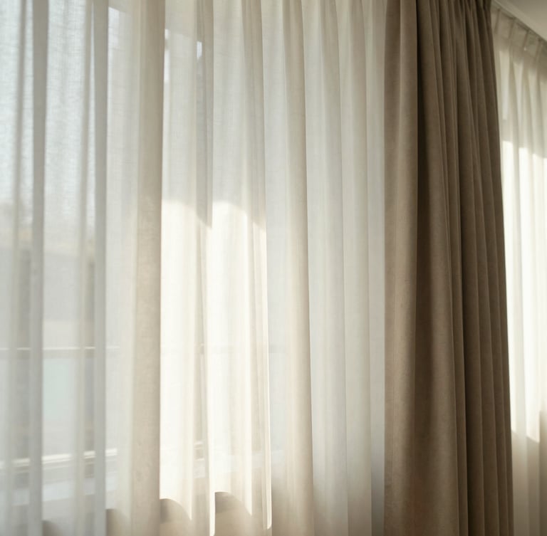 Bright editorial close-up of a beautifully designed staycation apartment interior at Shore Residences Pasay, soft ambient sunlight filtering through curtains.