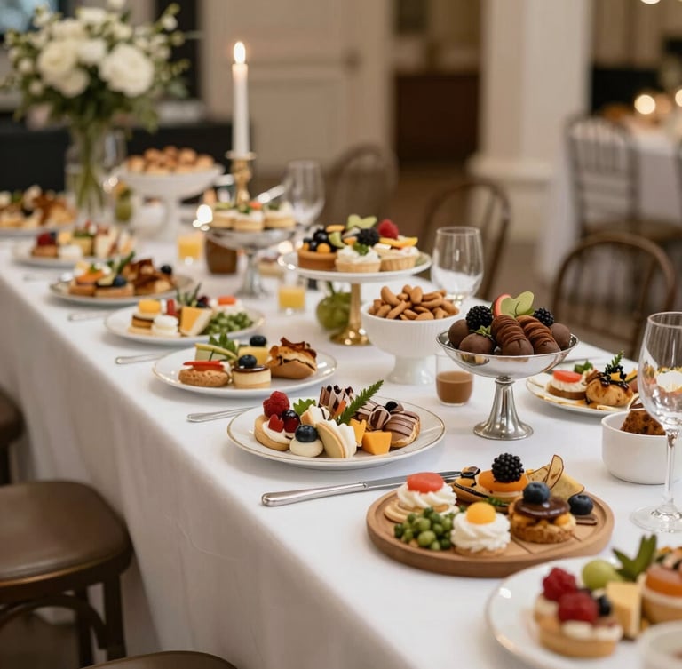 A vibrant overhead shot of a colorful charcuterie board with fresh fruits, cheeses, and artisanal breads.