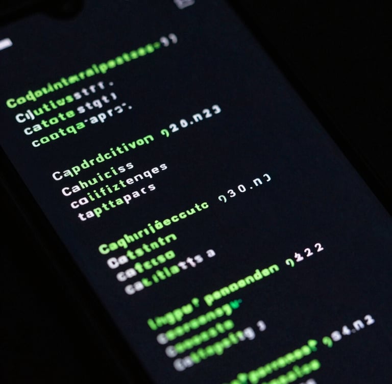Macro shot of a high-end Android hardware screen displaying a custom minimalist dark-mode home screen layout, neon green accents, sharp focus on pixel-perfect monospaced widgets.