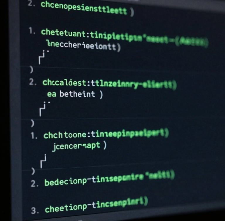 Macro shot of clean code blocks on a dark monitor, glowing emerald green syntax highlighting, shallow depth of field, technical minimalism