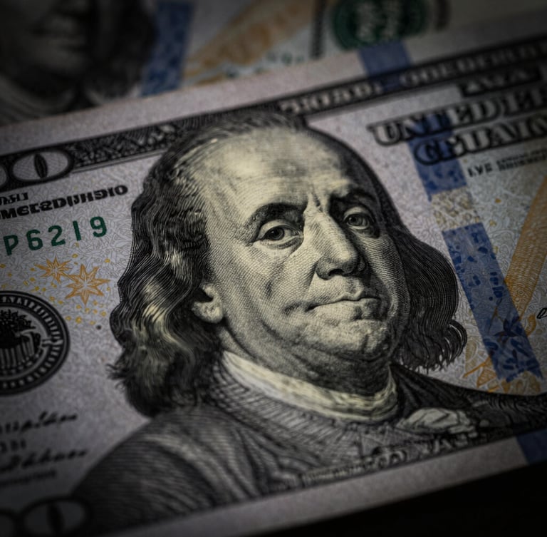 Macro shot of a security watermark on official financial paper, dramatic low-key side-lighting with deep shadows, desaturated slate tones, 35mm lens