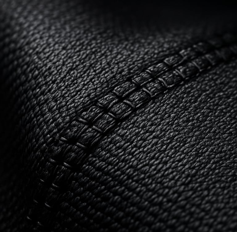 Extreme macro shot of high-performance technical fabric weave, sharp stitching details under dramatic high-contrast athletic studio lighting, deep charcoal tones, 35mm lens