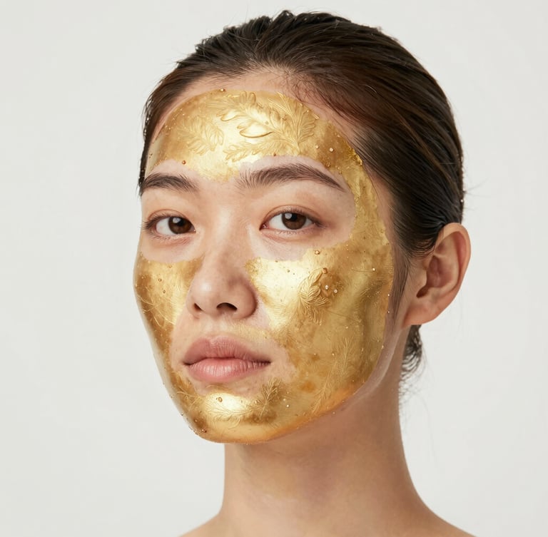 woman in gold floral head dress