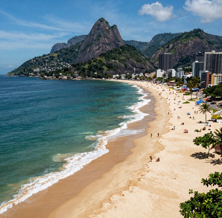 Vista aérea da deslumbrante praia de Barra do Cunhaú com águas claras e areia dourada sob o sol forte do Rio Grande do Norte