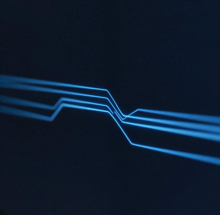 Macro close-up of a high-performance database running on a dark terminal screen, neon electric blue data paths, minimalist dark tech style