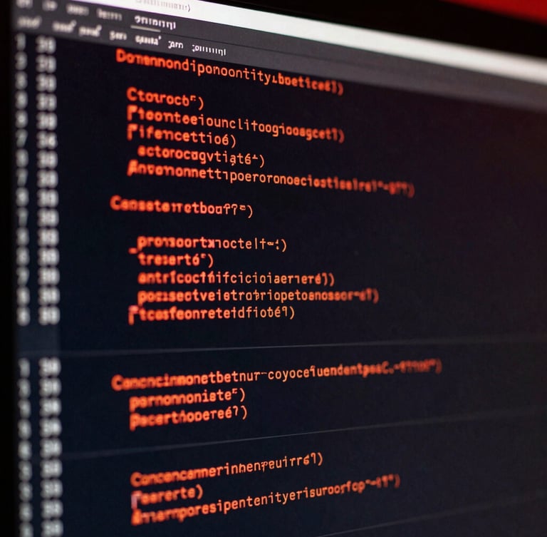 macro shot of a high-tech computer screen displaying raw hex code and ECU file transfer progress, dark moody atmosphere with red ambient lighting, high contrast metallic textures, 35mm