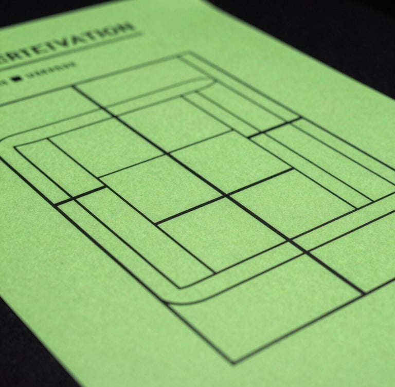 Stark orthographic schematic of a cryptographic verification game, high-contrast black vector lines on phosphor green canvas, terminal interface style