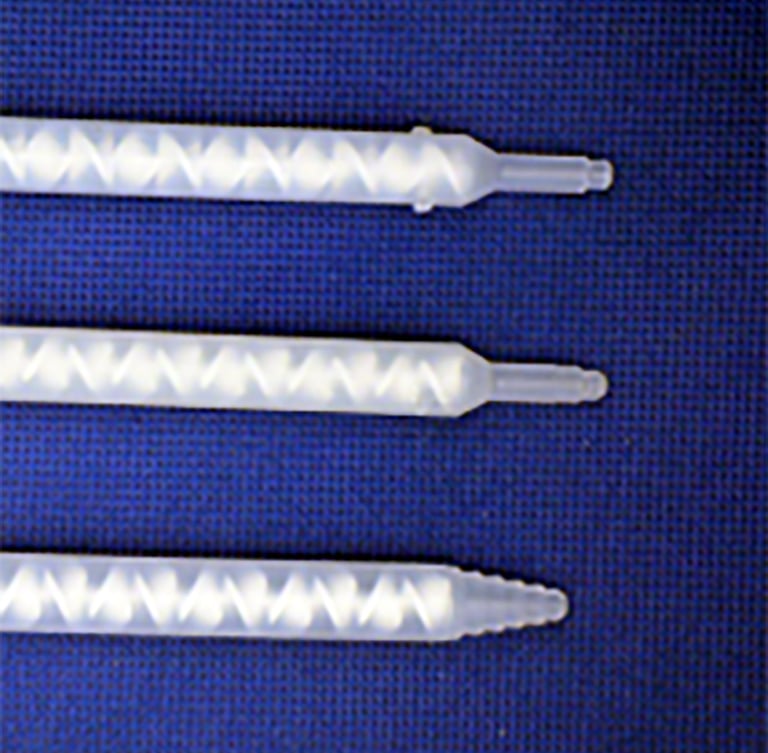 smooth tip with stop (first mixer) is for inserting air spray nozzle