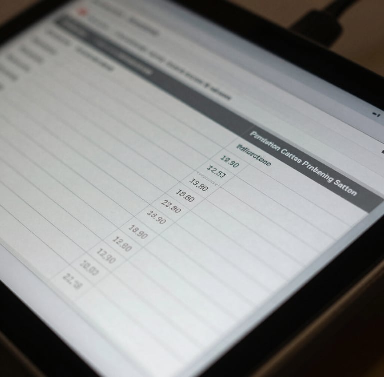 A tight macro crop of a performance marketing terminal showing real unblurred cohort analysis tables, sharp focus on numbers, high-contrast dark interface, bright daylight reflection.