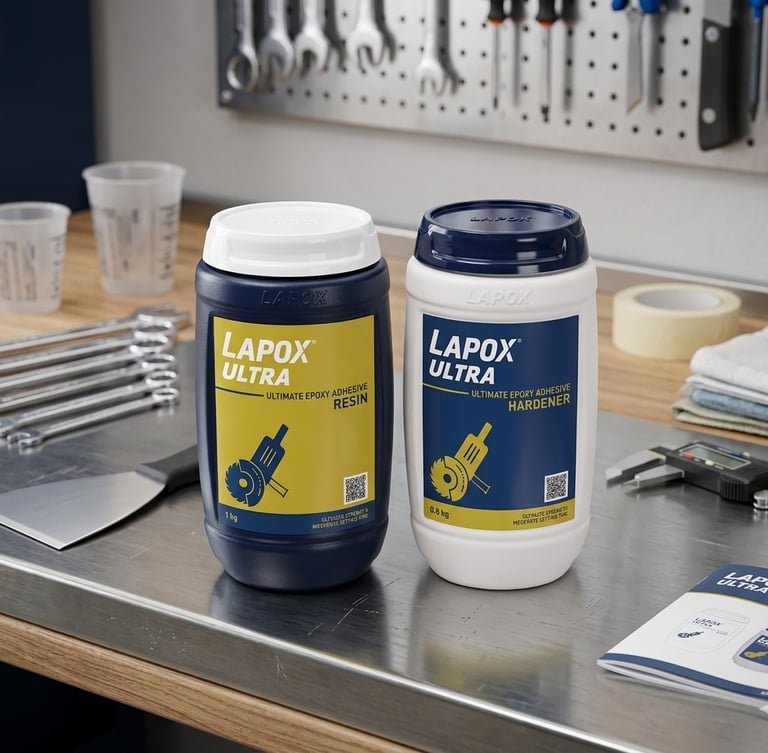 Lapox ultra epoxy resin and hardener for glass, metal, wood and stone