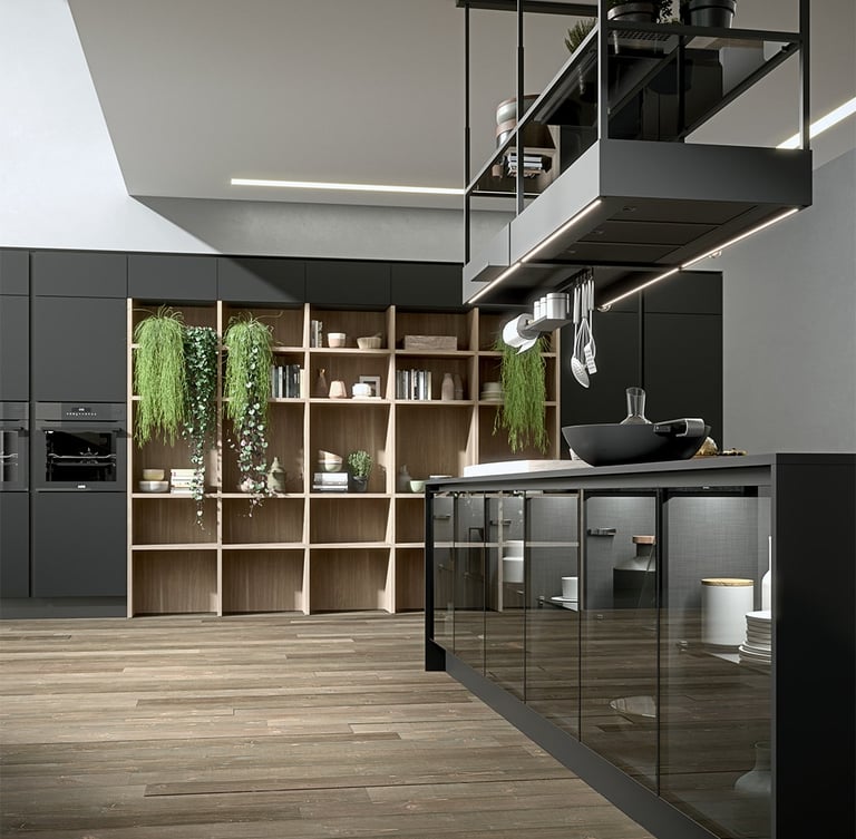 cuisine noire et bois