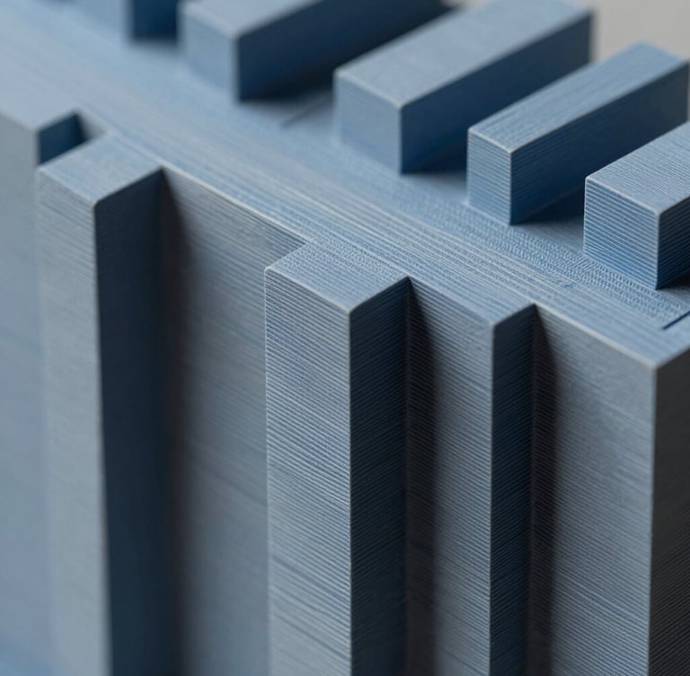 Macro close-up of a crisp 3D structural wireframe model, cool blue and slate tones, high-contrast technical details, sharp daylight shadows, 35mm