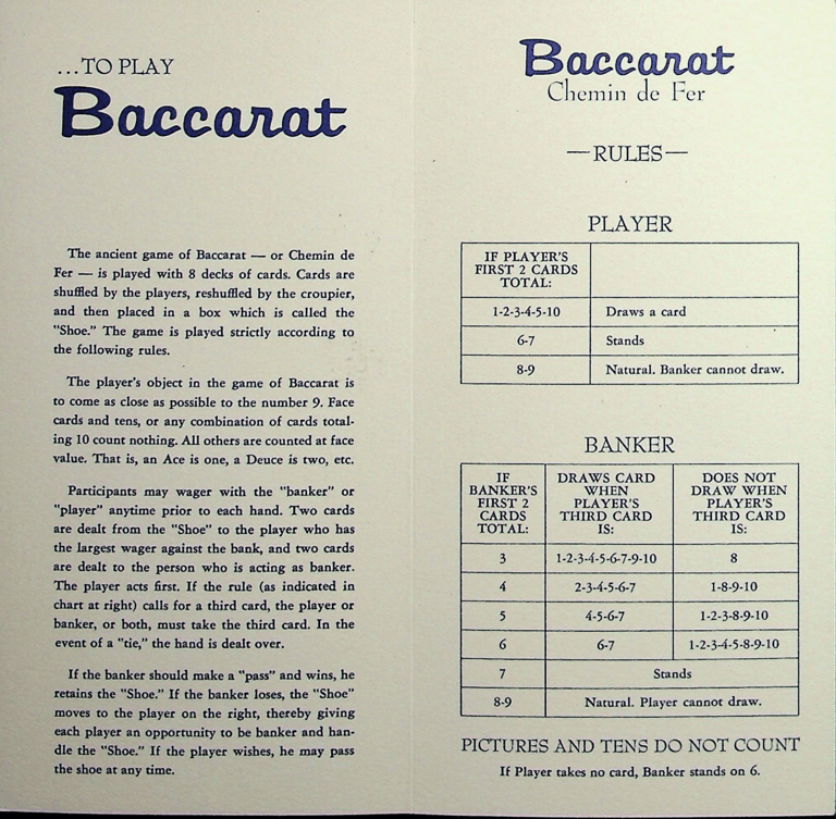 Tropicana gaming guide Baccarat