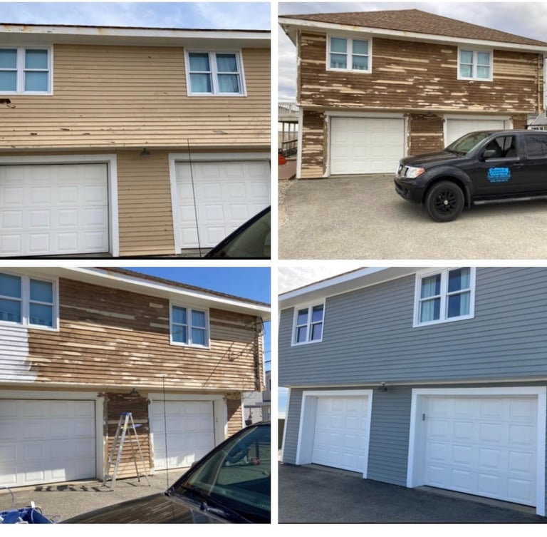 Exterior House process prep, prime, and painting in Marshfield,MA.