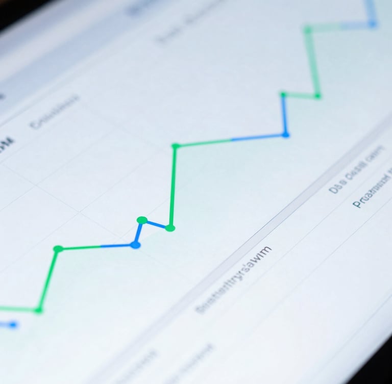 Sleek high-contrast tech photography, macro shot of clean data dashboards with neon green and blue lines, high-contrast shadows, 35mm