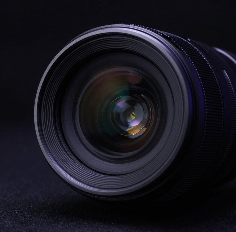 Sleek hardware detail with sharp metallic edges, dark glass reflection, dramatic low-key side-lighting with deep indigo rim light, macro studio photography.
