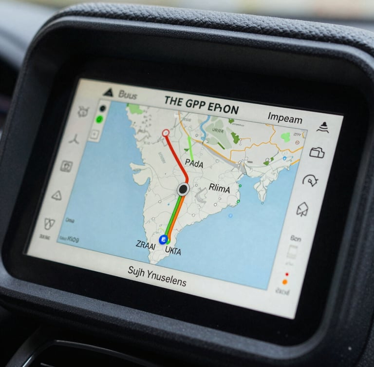 A close-up shot of a modern GPS tracking dashboard showing active transit routes across a map of India, professional corporate lighting, high contrast.