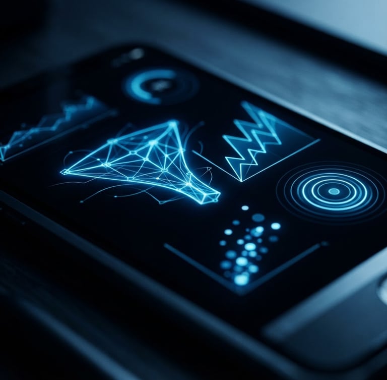 Sleek tech photography, close-up of a custom Shopify dashboard showing conversion rate metrics, cool low-key studio lighting, deep black and electric blue neon accents, sharp focus, 35mm