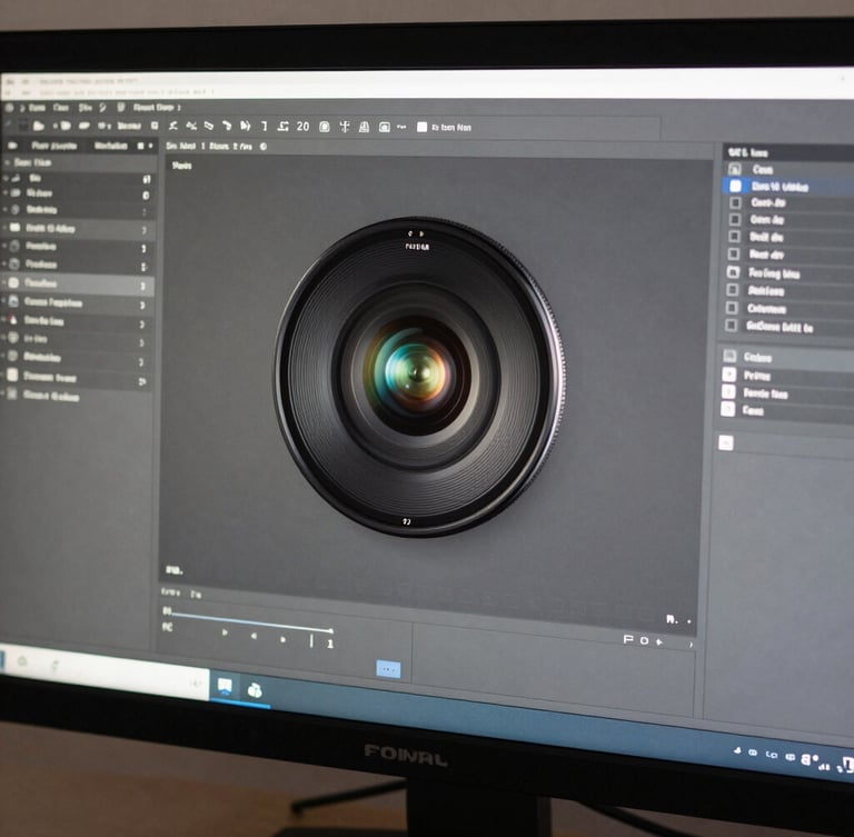 Macro overhead shot of clean digital tracking architecture on a monitor, crisp neutral daylight, structured interface layout.