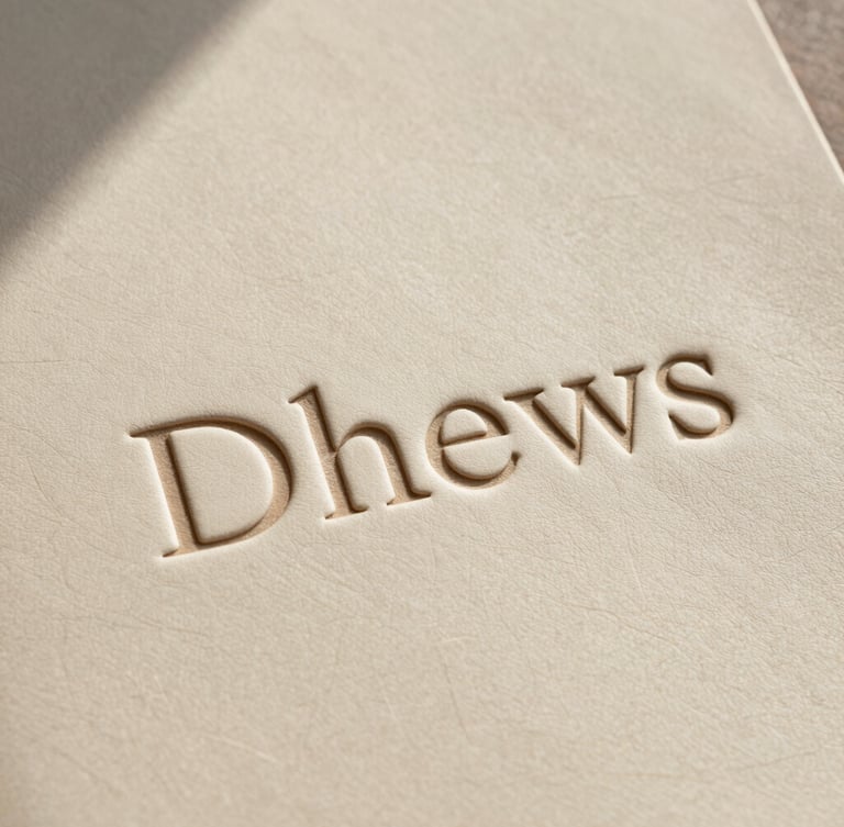 Tactile macro photograph of a thesis cover made of organic apple peel leather, soft natural daylight casting gentle shadows, showing rich fibrous texture and elegant debossed typography, 35mm editorial style
